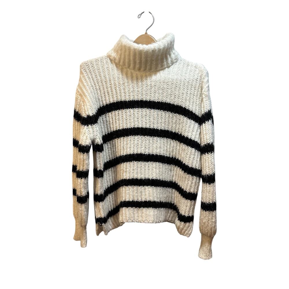 Alter’d state women’s size XS black and white striped cowl neck sweater. NWT